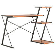 vidaXL Radni stol s policom crno-smedi 116 x 50 x 93 cm