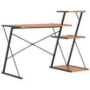 Radni stol s policom crno-smedi 116 x 50 x 93 cm