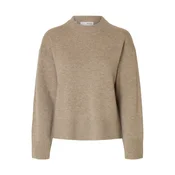 SELECTED Pulover SLFCILLE temno bež