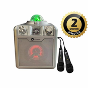 N-Gear karaoke Disco STAR 710, 50W, LED svjetla, LASER, 2*žič mikrofon, srebrni