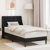 Krevetna konstrukcija s uzglavljem Crna 90 x 200 cm Baršun