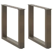 Noge za klub stolic U-oblik 2 kom Prirodni celik 50 x (42-43) cm Celik