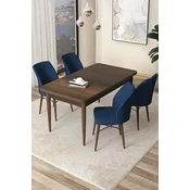 Hanah Home Set Trpezarijski sto i 4 stolice Arp, Tamnoplavi