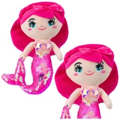 Plišasta igrača sirena s bleščečim repom 30 cm - roza