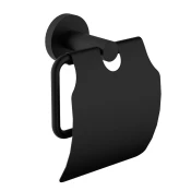 X-ROUND BLACK Držalo za toaletni papir, s pokrovom, črno mat - Črna - 136x151x83 mm - Sapho - X-ROUND - 120 - Medeninasti - Nosilec toaletnega papirja - Krožni - 136 - 151 - 83 - According to recommendation - 14