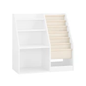SoBuy SoBuy otroška knjižna omara Montessori s tremi policami in košaro bela 80x40x80 cm, (5000009217)