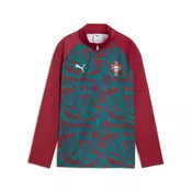 PUMA Portugal Warmup Quarter-Zip Top Youth, Football, Club Red/Green Lagoon, 5-6Y