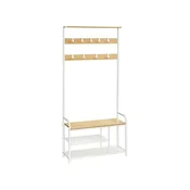 Songmics Stojalo za plašče HSR409W09 85x30x1805 cm rjava bela