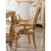 Casa Padrino Luxury Baroque Dining Chair with Armrests Multicolored/Gold H. 115 cm
