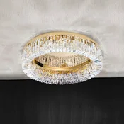 ORION Kristalna stropna lampa Prsten - 59 cm - Dnevni boravak/blagovaonica - zlato, naravno