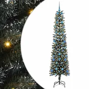 Vidaxl Umestno božično drevo Zelena 210 cm PVC, plastika in jeklo