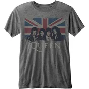 Queen Vintage Union Jack Burnout Charcoal Grey L Majica