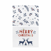 Božični namizni prt v kompletu 2 kosa 45x35 cm Merry Blue Christmas - Butter Kings