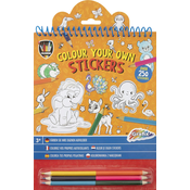 Bojanka s naljepnicama Grafix Colouring - S 3 olovke, narančasta