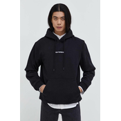 Bombažen pulover The Kooples moška, črna barva, s kapuco
