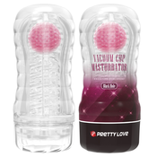 Pretty Love Black Hole Vacuum Cup Stimulation Ball Masturbator Clear-Pink