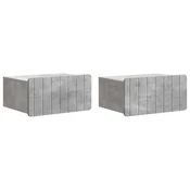 vidaXL Stenski nočni omarici 2 pcs Betonsko siva 49 x 34,5 x 24 cm