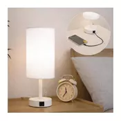 Brilagi - Stona lampa sa USB portom TABLON 1xE27/25W/230V bela