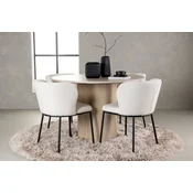 Venture Design Jedilna miza in stol Olivia in Edina, miza 110x75 cm, črna, bela