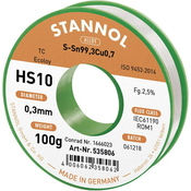 Stannol Stannol HS10 2\,5% 0\,3MM SN99\,3CU0\,7 CD 100G spajkalna žica\, neosvinčena neosvinčeni\, tuljava Sn99\,3Cu0\,7 ROM1 100 g 0.3 mm, (20395349)