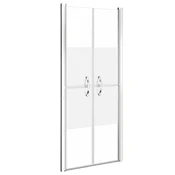 Vidaxl Vrata za tuš pol mlečna ESG 91x190 cm