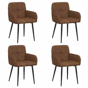 vidaXL vidaXL Jedilni stoli 4 pcs Umetno nubuk usnje Rjava 59 x 56,5 x 85 cm, (5000296823)