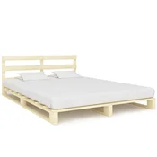 Vidaxl Posteljni okvir iz palet trdna borovina 140x200 cm
