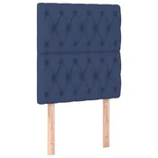 Vidaxl Vzglavje postelje modro 80x7x118/128 cm blago
