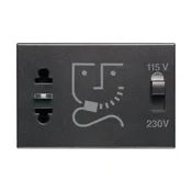 VTIČ ZA BRIVNIK 2P/115V/250V 3M ČRN RG4177