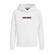 Jack & Jones Junior Majica JJMUNK nočno modra/ognjeno rdeča/pegasto bela