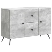 Vidaxl Strani šal Betonsko siva 89 x 34,5 x 60 cm Inženirski les