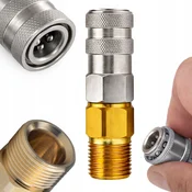 Rosfix Quickconnect M22 INOX Socket Quick Connector – Nerjaveče Jeklo, M22 Zunanji Navoj, 150 Bar, 60°C | Za Visokotlačne Čistilnike, (5000222871)
