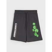 Sinsay - Pamucne kratke pantalone sa printom Minecraft - tamno siva