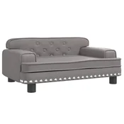 Vidaxl Otroški kavč siv 70x45x30 cm umetno usnje