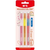 Gel pisalo / radirka M&G iErase Ergo School Girls 0,7 mm (komplet 3 kosov) - modro polnilo