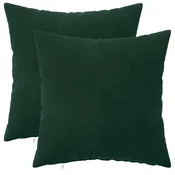 Vidaxl Dekorativna blazina 2 kos HEERLEN Temno zelena 30 x 30 cm Žamet