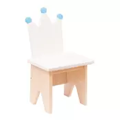 Personalized Wooden Kids’ Chair – Unique Design & Premium Quality! – Crown White + Blue tips