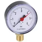 slomart Manometer za ogrevanje RF 80 RAD, premer 80 mm, 0-6 bar, 1/2 palca rad, razred 2.5 vertikalni