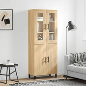 Greatstore Visoka komoda sonoma hrast 69,5x34x180 cm inženirski les