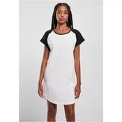 Womens Raglan Tee dress white/black
