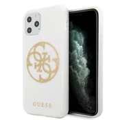 Guess Etui Guess Glitter 4G Circle Logo za iPhone 11 Pro Max - belo