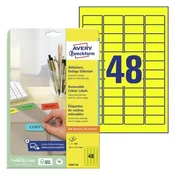 Avery Zweckform Odstranljive etikete, rumene, 45,7 x 21,2 mm, 960 kosov
