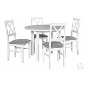 Komplet za jedilnico Miza Poli 2 bela + 6 stolov Nilo 10 bela 1B