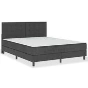 Vidaxl Boxspring postelja temno sivo blago 160x200 cm