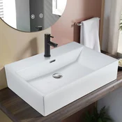 Nettlife NETTLIFE Kopalniški umivalnik za postavitev na pult, majhen kvadratni keramični umivalnik, 60 cm, (5000046039)
