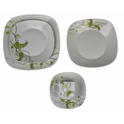 Dekko a 30 delni jedilni servis, jedilni set, jedilna garnitura, porcelan : krožniki, skodelice za kavo čaj, 30 kosov, vzorec cvetja, zelena