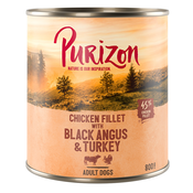 Purizon Adult 6 x 800 g - Govedina Black Angus & puran s sladkim krompirjem in brusnicami
