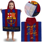 FC Barcelona FC Barcelona Otroška brisača za bazen, HITRO SUŠEČI pončo s kapuco ZA PLAŽO 50x100 cm OEKO-TEX