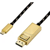 ROLINE Roline USB-C® / DisplayPort adapterski kabel USB-C® vtič\, DisplayPort vtič 1.00 m črna/zlata 11.04.5848 USB-C®-Display kabel, (20417655)