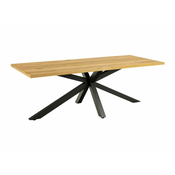Miza Oakland 800 Divji hrast, Črna, 76x90x220cm, Mediapan plošče, Prevleka iz naravnega lesa, Kovina
